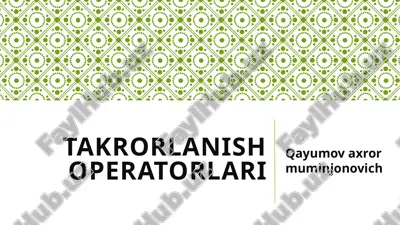 takrorlanish operatorlari — PPTX