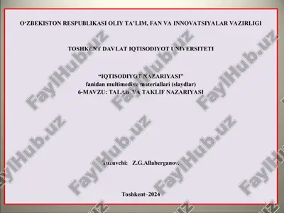 iqtisodiyot nazariyasi 2 — PPT
