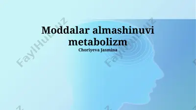 moddalar almashinuvi metabolizm — PPTX