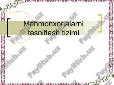 mehmonxonalarni tasniflash tizimi — ZIP