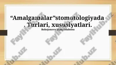 amalgamalar — PPTX