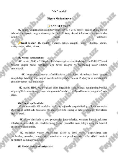 4k modeli — DOCX
