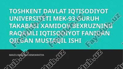raqamli iqtisodiyot — PPTX