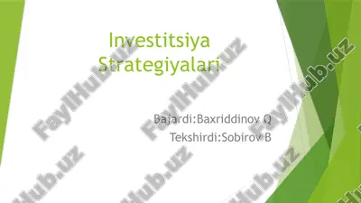 investitsiya strategiyalari — PPTX