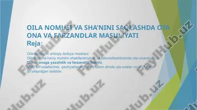oilaviy tarbiya — PPTX
