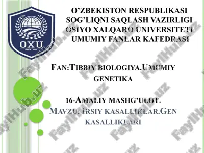umumiy genetika — PPTX