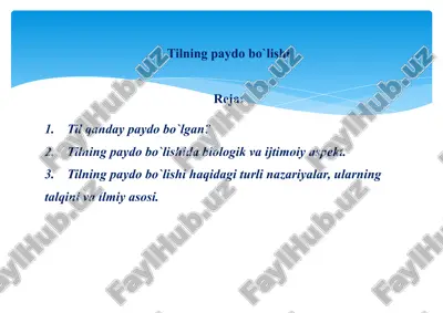 tilning paydo bo'lishi — PPTX