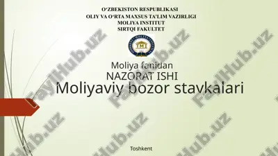 moliyaviy bozor stavkalari — ZIP
