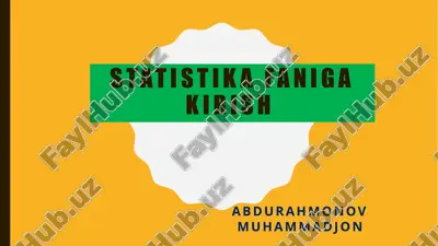 statistika faniga kirish — PPTX
