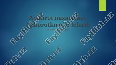 axborot nazariyasi — PPTX