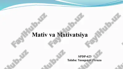 motiv va motivatsiya — PPTX