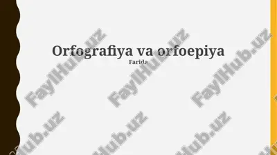 orfografiya va orfoepiya — PPTX