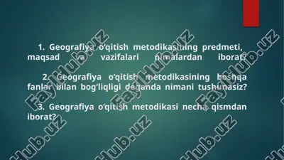 geografiya o‘qitish metodikasi — PPTX