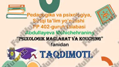 psixologik maslahat va kouching — PPTX