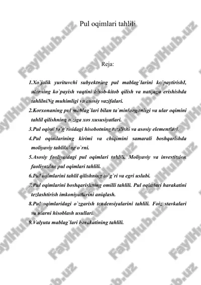 pul oqimlari tahlili — ZIP