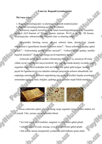 raqamli texnologiyalar — DOCX
