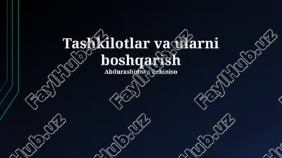 tashkilotlar va ularni boshqarish — PPTX