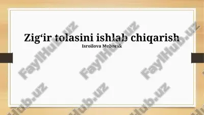 zig'ir tolasi — PPTX