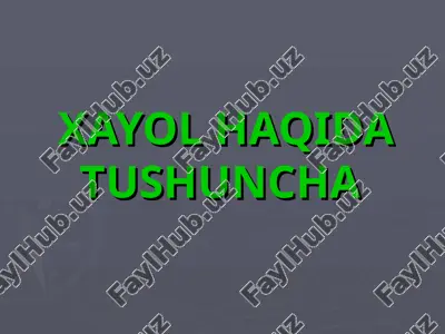 hayol haqida tushuncha — PPT