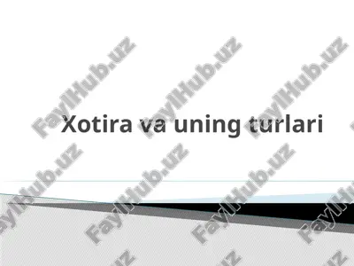 xotira va uning turlari — ZIP