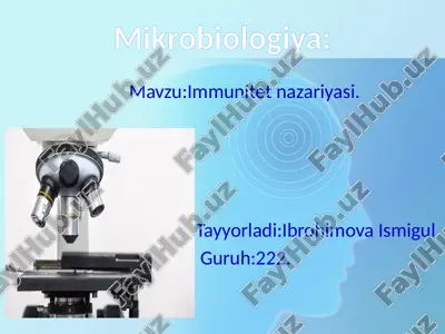immunitet nazariyasi — PPTX