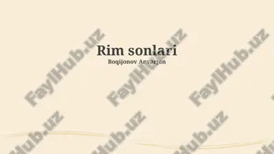 rim sonlari — PPTX
