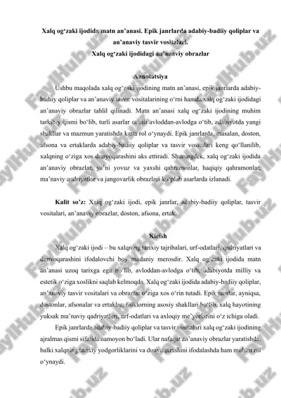 xalq og'zaki ijodi — DOCX