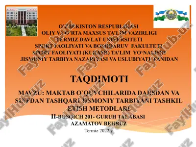 jismoniy tarbiya darsi — PPTX