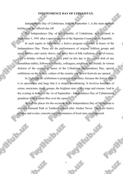 independence day of uzbekistan — DOCX