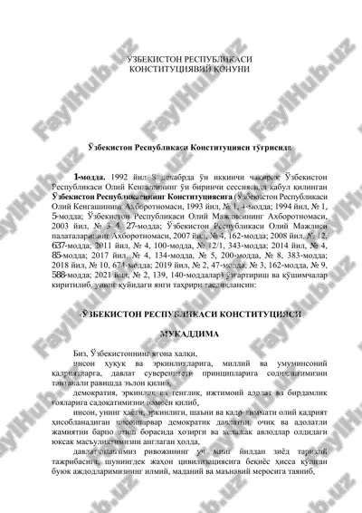 o'zbekiston respublikasi konstitutsiyasi — PDF
