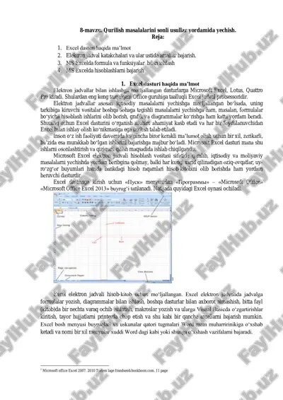 microsoft excel — PDF