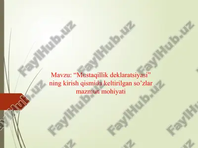 mustaqillik deklaratsiyasi — PPTX