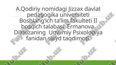 xotira turlari va uning jarayonlari — PPTX