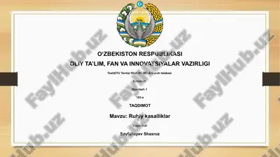 ruhiy kasalliklar — PPTX