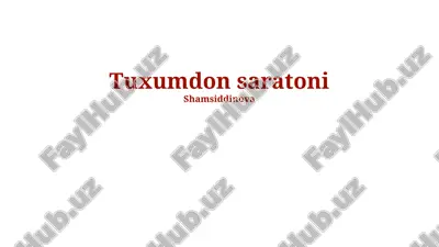 tuxumdon saratoni — PPTX