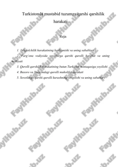 turkistonda mustabid tuzumga qarshi qarshilik harakati — ZIP