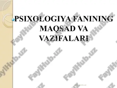 psixologiya fanining maqsad va vazifalari — PPTX