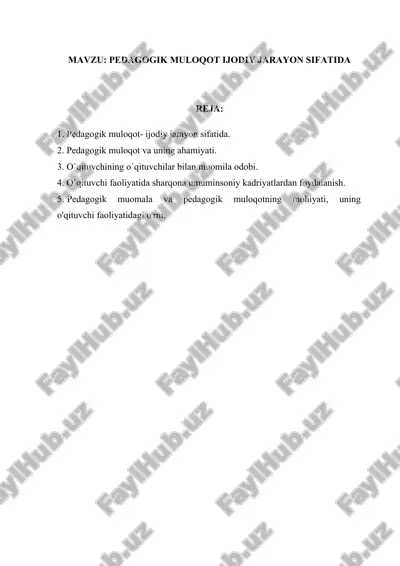 pedagogik muloqot — DOCX