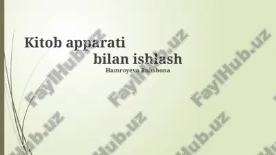 kitob apparati bilan ishlash — PPTX