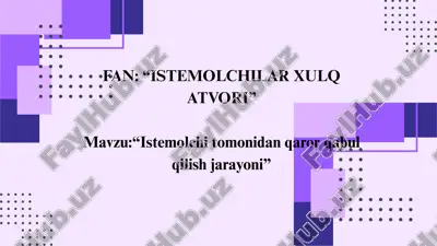 isteʼmolchilar xulq atvori — PPTX