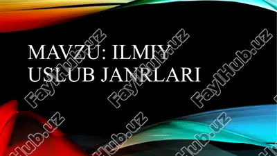 ilmiy uslub janrlari — PPTX