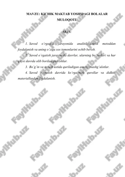 savod o‘rgatish darslari — DOCX