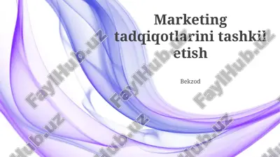 marketing tadqiqotlarini tashkil etish — PPTX