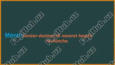 sanitar-dozimetrik nazorat haqida tushuncha — PPTX