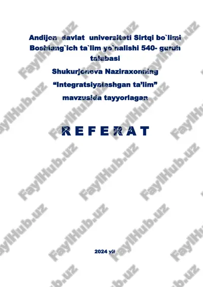 integratsiyalashgan ta'lim — DOCX