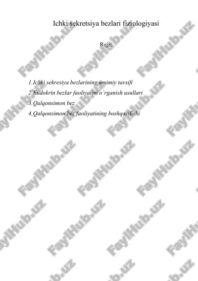 ichki sekretsiya bezlari fiziologiyasi — ZIP