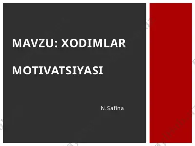 xodimlar motivatsiyasi — PPTX