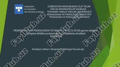 malakaviy amaliyot hisoboti — PPTX
