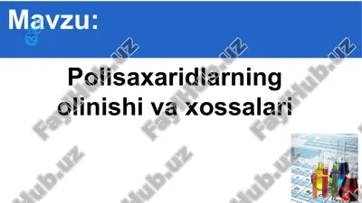 polisaxaridlarning olinishi va xossalari — ZIP
