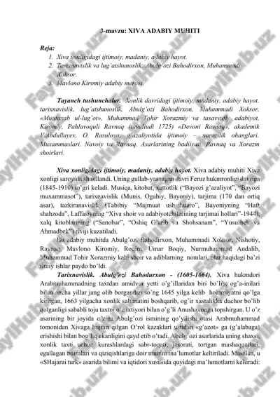 xiva adabiy muhiti — DOCX
